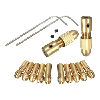 

14 Small Electric Drill Chuck 0.5-m Electric Mill Copper Chuck Micro-Torque Drill Chuck Set (Hexagonal Wrench)