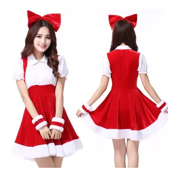 

New Apink Christmas Costumes Party Annual Dance Dress Costumes Gold Velvet ChristmasCostume Adult Dress Suit Women