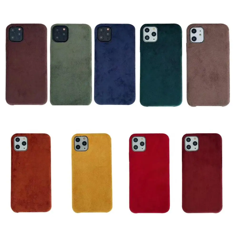 Velvet Green Fabric Phone Case for iPhone 11 Pro Max XR X XS