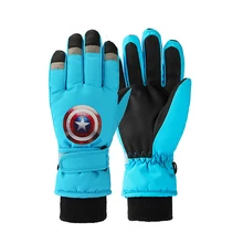 Детские ветрозащитные водонепроницаемые лыжные перчатки для сноуборда, зимние теплые мотоциклетные перчатки для верховой езды с сенсорным экраном, сверхлегкие зимние спортивные перчатки