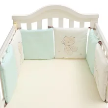 Набор бамперов для детской кровати с рисунком медведя, 6 шт., детская кроватка для младенца, детская кроватка вокруг подушки, детская защита для кроватки, подушки