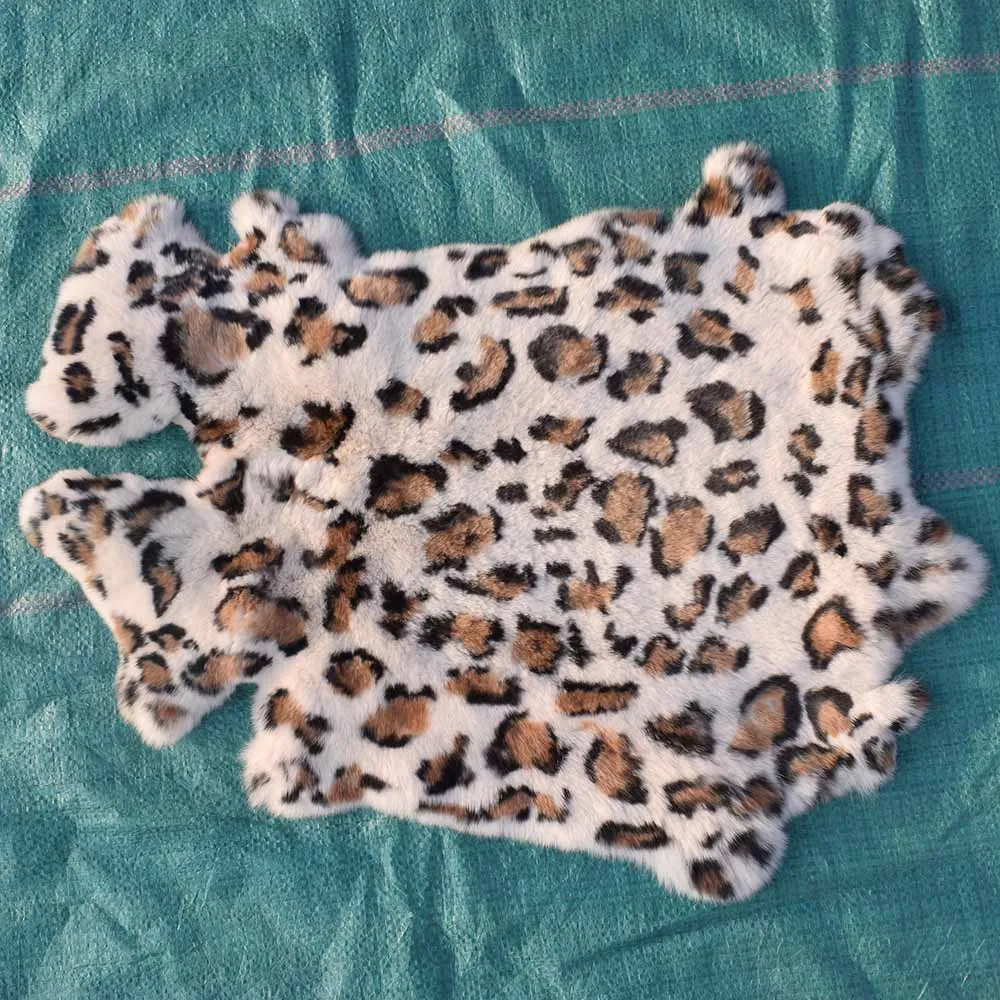 printed color 3 MS. Softex натуральная кожа кролика рекс уникальная форма Подушка на автомобиль подлокотник коробка натуральный мех коврик на автомобиль натуральный мех кролика рекс шкурка - Цвет: printed color 3
