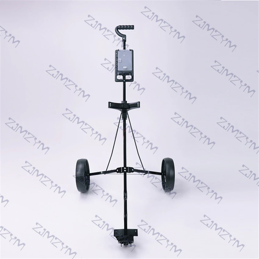 ZH-T018 Simple Folding Iron Golf Trolley Manual High Quality Foldable Golf Ball Bag Pull Cart Supplies With Two Black Wheels