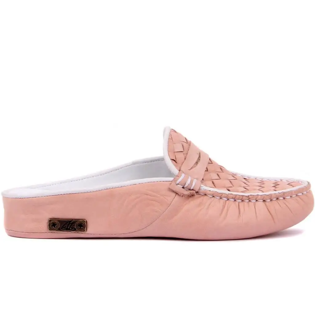 

Sail Lakers-Powder Leather Mesh Reinforcement Women Home Slipper