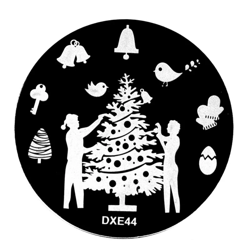 14DXE44 30 стилей печать для дизайна ногтей изображения пластины штамповки маникюрный шаблон Декор DIY Рождественский стиль ногтей Советы DIY дизайн ногтей шаблоны инструменты - Цвет: 14DXE44