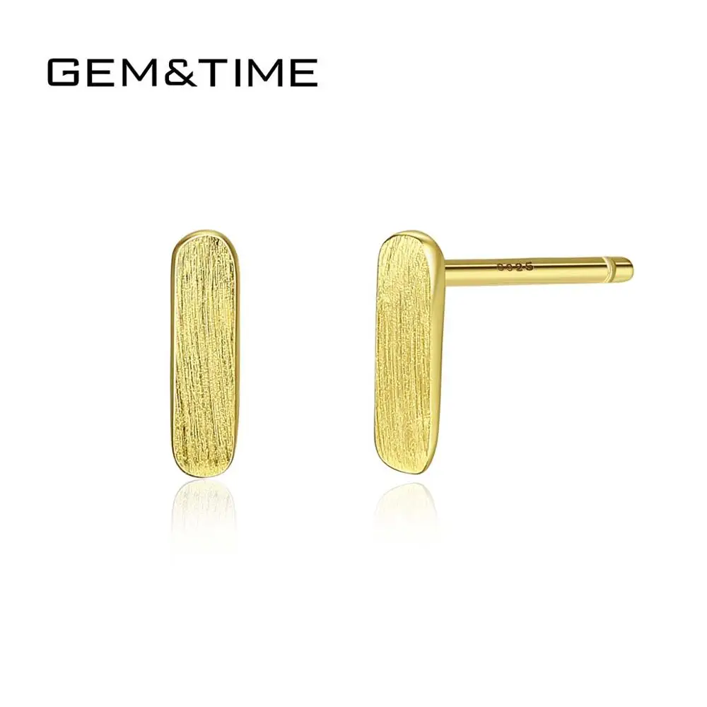 Gem& Time, 6 мм, Ретро стиль, тонкие серьги-гвоздики, 925 пробы, серебряные серьги для женщин, очаровательные ювелирные изделия, Pendientes Mujer Moda SE0433