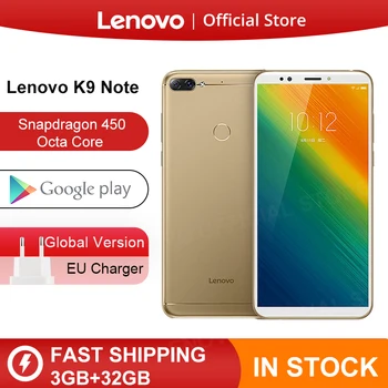 Перейти на Алиэкспресс и купить Глобальная версия Lenovo K9 Note 3GB 32GB 6-дюймовый Смартфон Snapdragon Octa Core Face ID Android 8,1 16MP камера 3760mAh аккумулятор