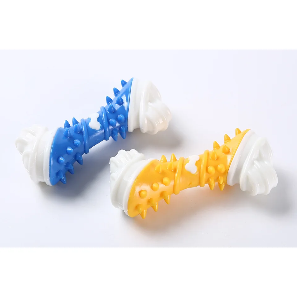 

Health Care TPR Dog Chew Bone Toys Cleaning Teeth Interactive Funny For Pet dog biting Training Home Playing Spur Bone Durable