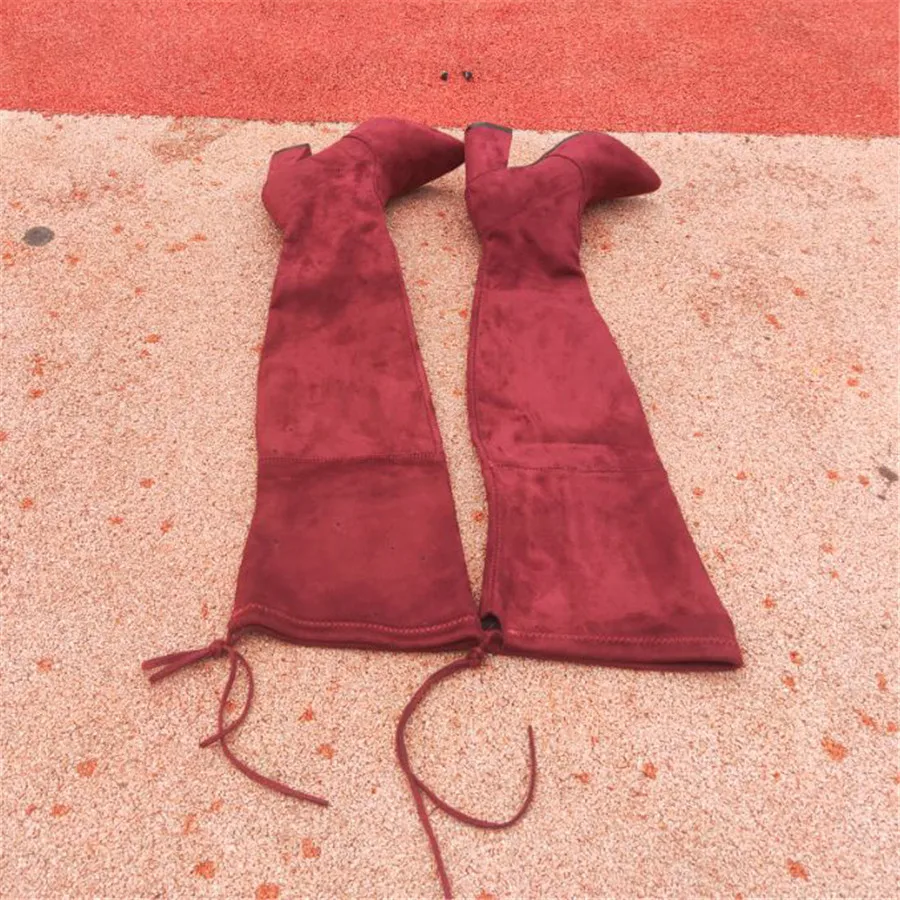 

suede autumn ladies Overknee Elastic Back Long High Beautiful Woman boots