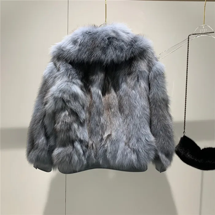 Mateau hiver femme, зимняя Женская Толстая теплая куртка из натурального Лисьего меха, овчина, с карманом, натуральная Шуба для женщин