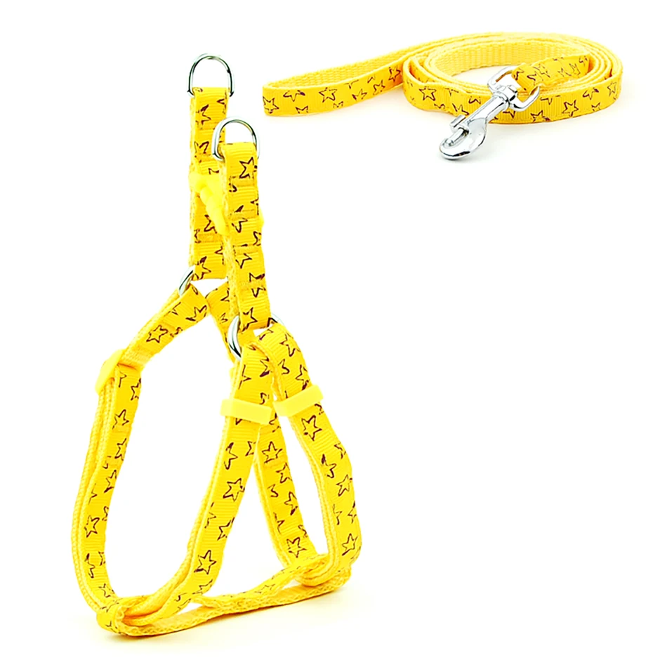 Spring Summer Cute Pet Dog Leash Fashion Puppy Chihuahua Bulldog Printing Harness Small Dog Harness And Leash Set Cat Walking 