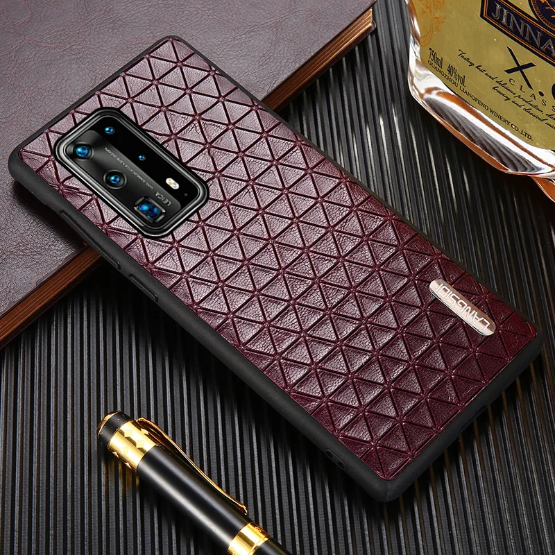 

LANGSIDI Genuine Leather phone case for Huawei P40 PRO mate 20 30 10 Lite shockproof back cover for honor 20 20s Real leather