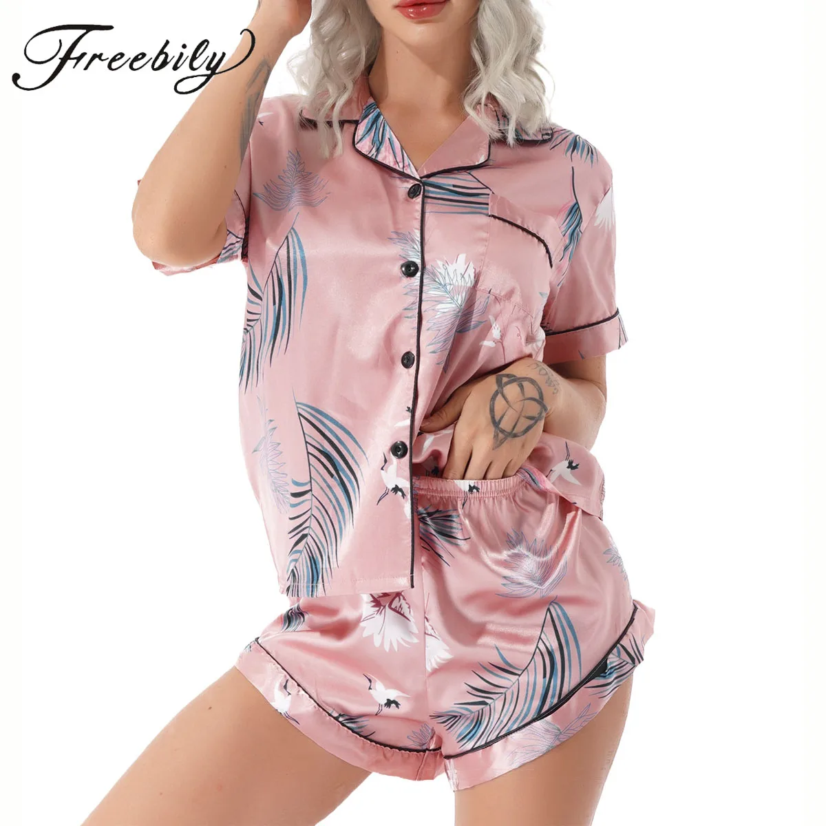 Пижамный комплект Женский атласный