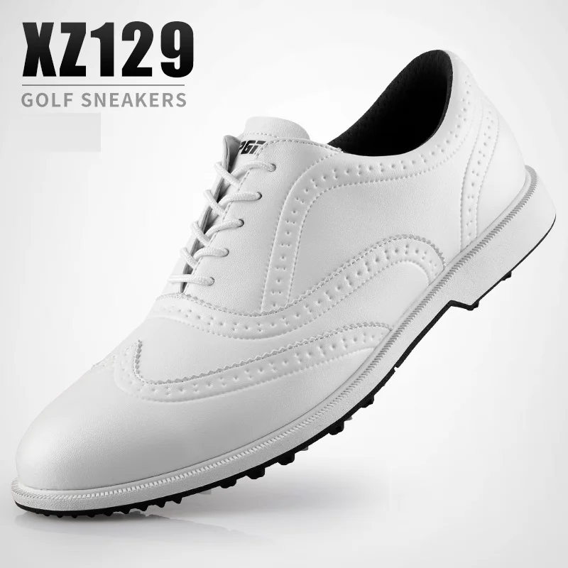 Pgm/кожаная обувь для гольфа; Мужская водонепроницаемая обувь для гольфа; Мужская обувь в английском стиле; нескользящие дышащие кроссовки; Повседневная Деловая обувь для гольфа