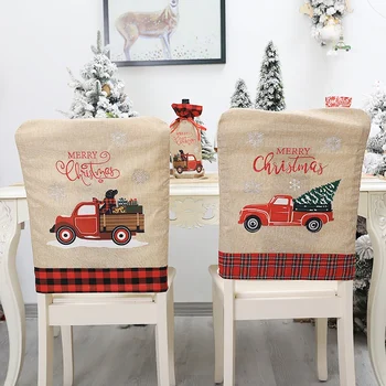 

2Pcs Christmas Chair Covers for Christmas Holiday Festive Home Dinner Table Chairs Decorations