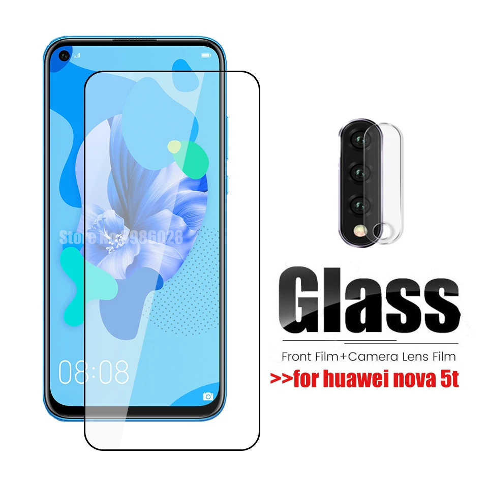 

camera lens Glass For huawei nova 5t 5 t t5 2-in-1 Screen Protector Protective Glass hauwei hawei nova5t 6.26" safety film glas