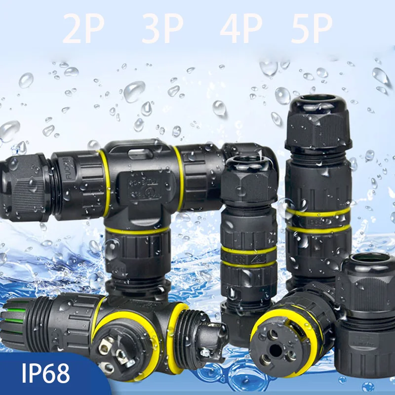 Electrical Waterproof Terminal Cable Connector Ip68 Threeway Electrical 2/3/4pin Wire Outdoor