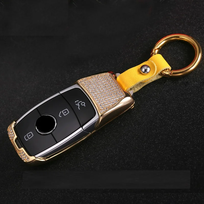 Gold Роскошный Алмазный Автомобильный Брелок чехол для ключа брелок для Mercedes Benz E Class W213 брелок кольцо Крышка Аксессуары - Название цвета: Gold