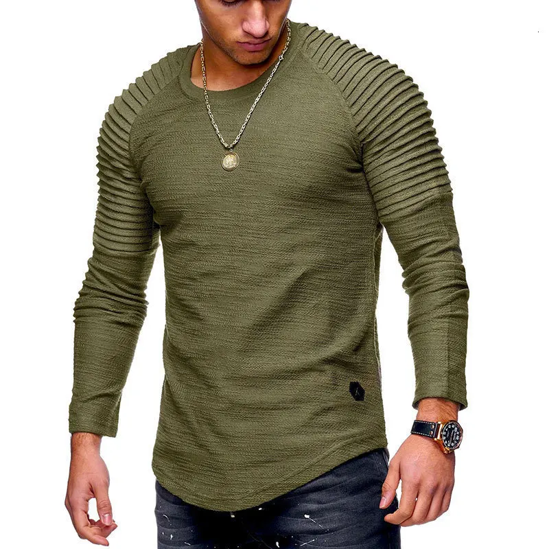 T shirt Men Longline Curved Hem Skinny 