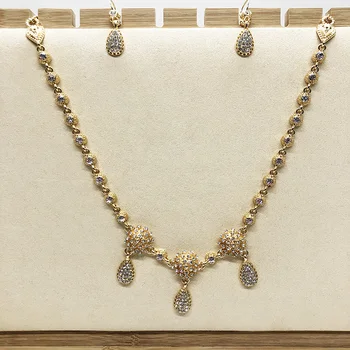 

France Arabic Bridal Handmade Jewelry Wedding Hair Accessories Golden Women Headpiece Jewelry Head Chain And Earrings