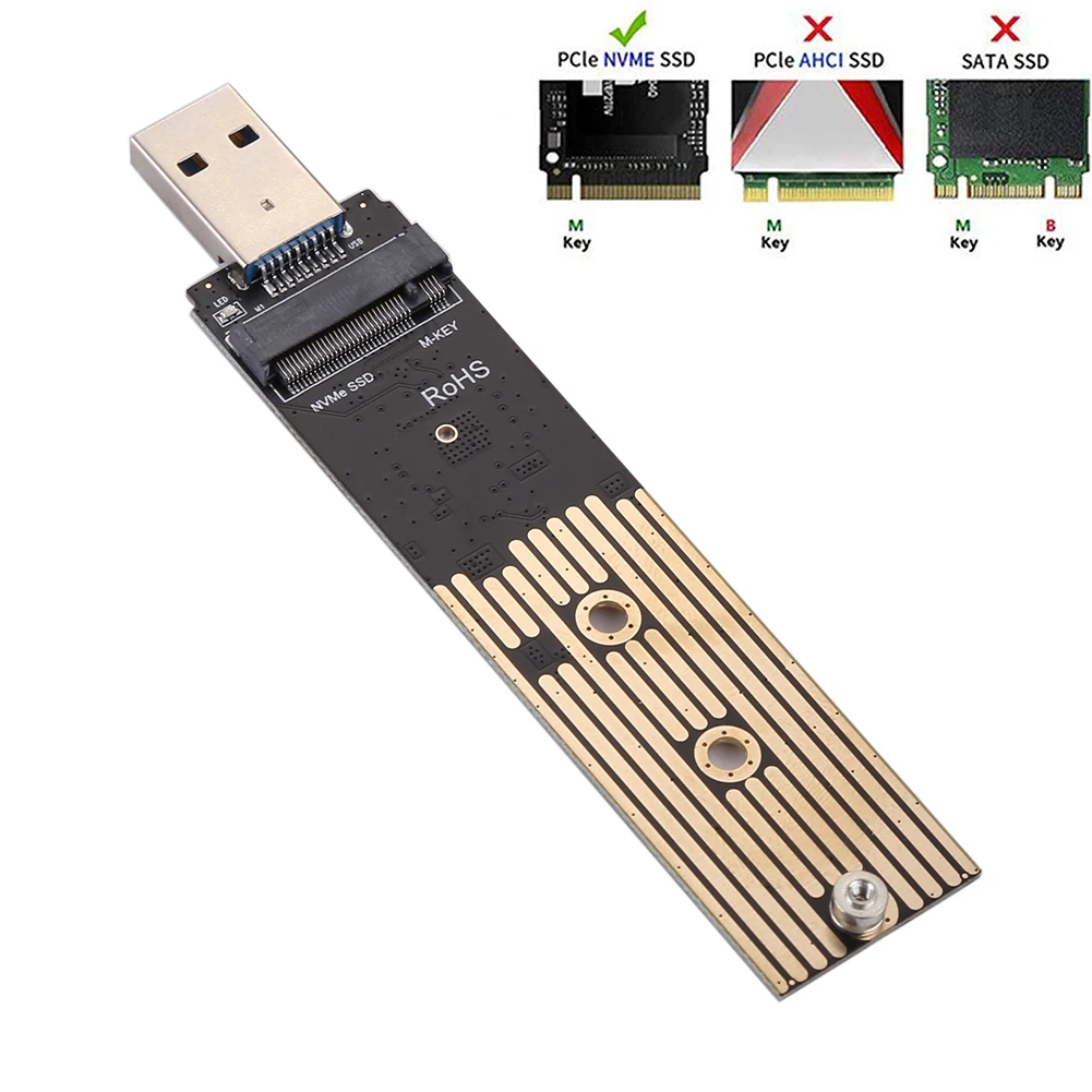 Interfaz de Unidad de Estado sólido a Adaptador USB3.0 Plug and Play convertidor Friendly Letway Adaptador M.2 a USB 