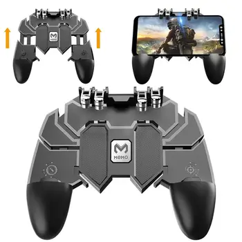 

Mobile Phone Game Controller Gamepad Joystick for IOS Android PUBG Six-finger Operation Adjustable Triggers Ergonomic Design
