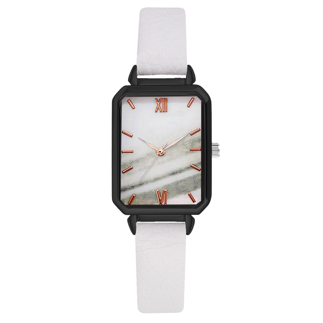 Watch For Women Casual Leather Belt Watches Simple Ladies Rectangle Pink Quartz Clock Dress Wristwatches Zegarek Damski