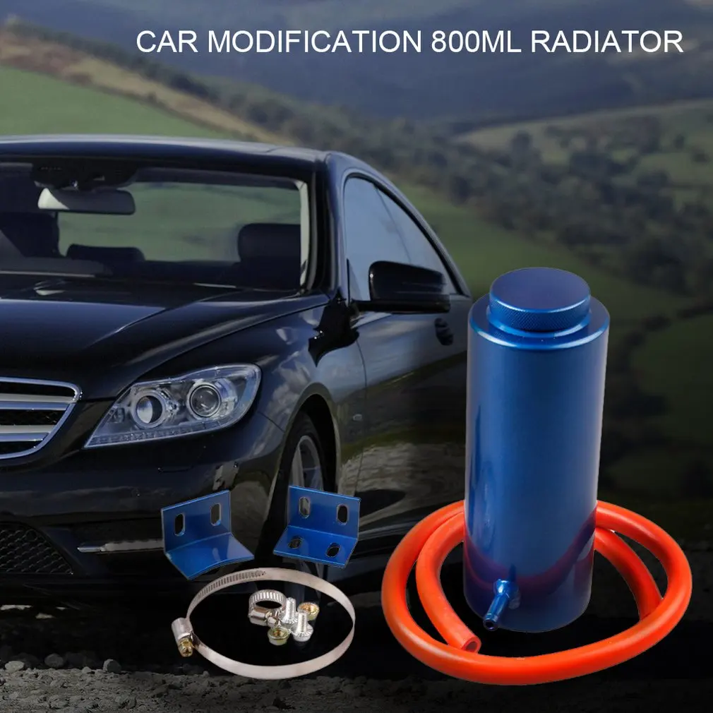 

Universal Radiator Coolant Aluminum Catch Tank Overflow Reservoir Black