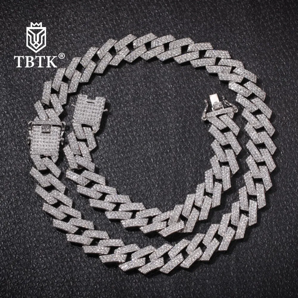 TBTK оптовая продажа цепи 20 мм кубинский браслет и ожерелья Хип-хоп модные