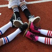 Kids Socks Cotton Boy Socks for Children Girls Knee High Socks Football Three Striped Old School Baby Long Tube Leg Warmer Boot 3