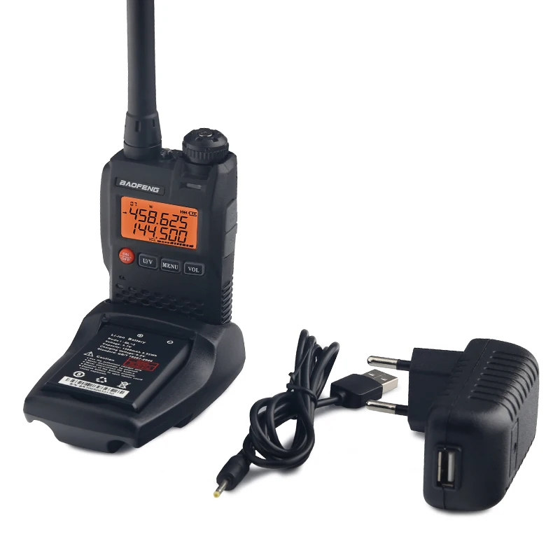 Baofeng UV 3R плюс + мини иди и болтай Walkie Talkie VHF 136 174 МГц & UHF 400 470 Dual Band Мини Two Way Радио