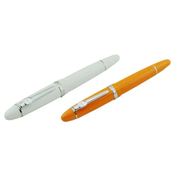 

2Pcs Jinhao 159 Fountain Pen Silver Trim, Orange & White Color