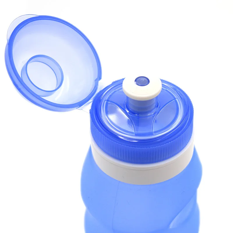 Пищевой 600 мл складные бутылки для воды FDA бесплатно для езды на велосипеде силиконовые Складные Путешествия свет напиток контейнер для воды автомобиль бутылка