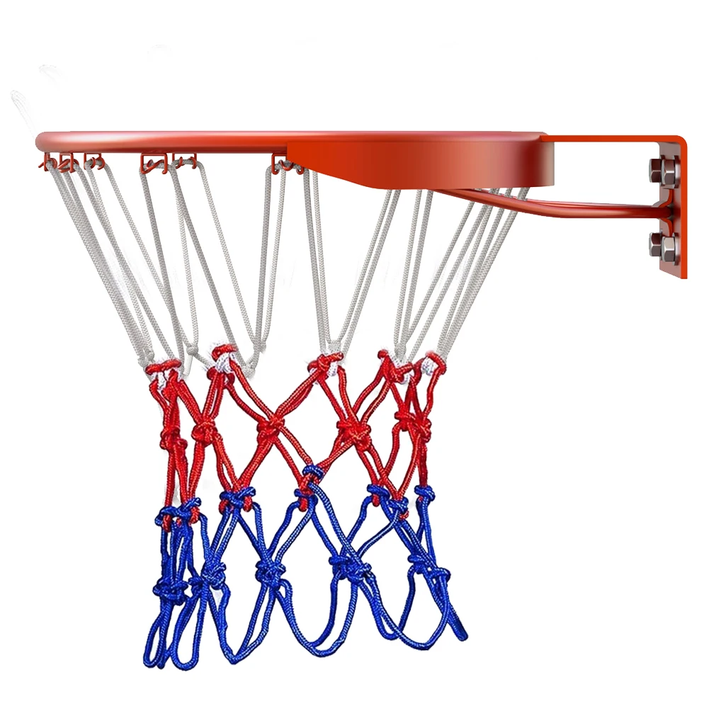 2PCS Heavy Duty Basketball Net Replacement Red+White+Blue All-Weather Basketball Hoop Net Accessories Fits Standard Indoor or Outdoor Rims 12 Loops CHEERYMAGIC Basketball Net 