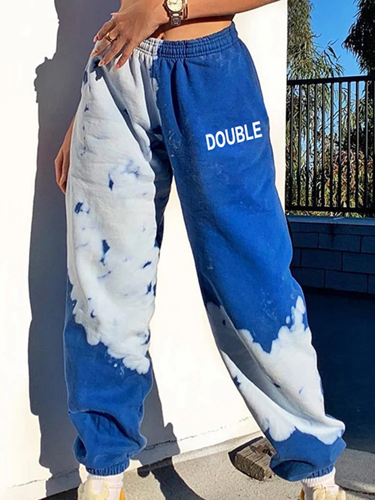 

Letter Tie Dye Print Casual Sweatpants Joggers Women Harajuku Casual Long Trousers Ladies Fashion Skinny Pants 2020 Autumn