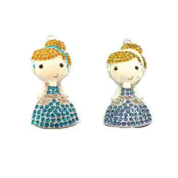 

Newest 53MM*25MM 10pcs/lot Cinderella Rhinestone Pendants