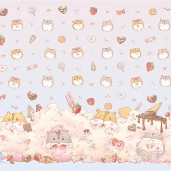 

148cm Wide Sweet Cotton Candy Cute Mouse Printed Polyester Cotton Fabric Patchwork Sewing Material DIY Making for Garment Dress