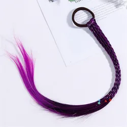 Vibrant Rainbow Elastic Hair Bands for Girls - Colorful Ponytail and Braid Accessory (Mauve)
