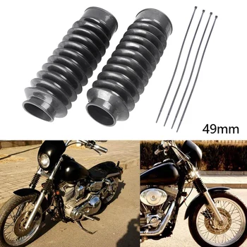 

49mm Motorcycle Rubber Fork Cover Gaiters Gators Boots Shock for Softail Dyna Low Rider Street Bob Super Glide