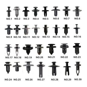 

150PCS 30 Styles Auto Plastic Fastener Clips Mixed Car Body Push Retainer Pin Rivet Bumper Door Trim Panel Fastener Kit