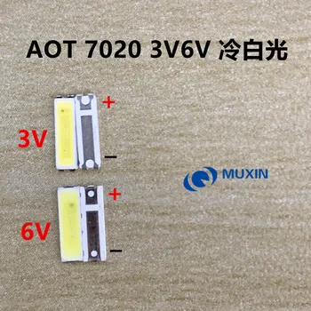 

200PCS AOT LED 7020 LED backlit TV high power 1W 3V 6V 55LM cool white for LED LCD TV backlight application with Zener