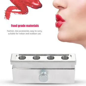 

4 Cavities Holes Makeup Tools Lip stick Mould For DIY Lip Rouge Balm Mold Aluminum Alloy Lip Balm Holder Stand Maker Tool Kits