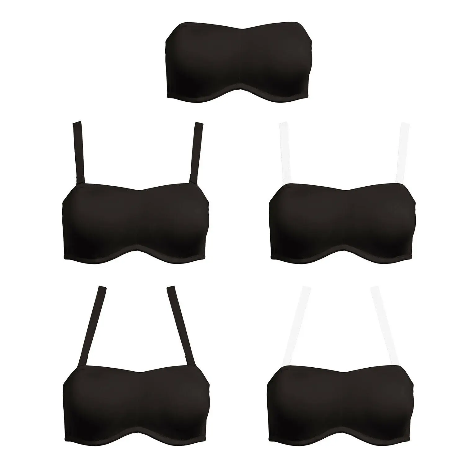 New Ladies Sexy Strapless Bras Women Bra Adjusted Convertible Straps A B C  D DD DDD E F G Cups 32 34 36 38 40 42 44 46 48 Size