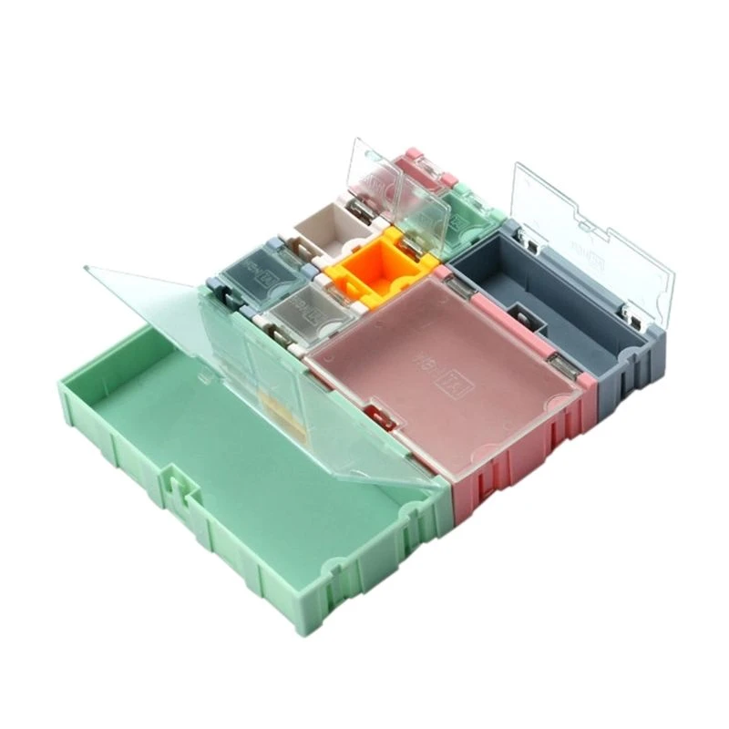 9pcs/set SMD Container SMT IC Electronic Component Mini Storage Box Jewelry Case metal tool chest