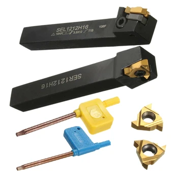 

SEL1212H16 + SER1212H16 Threading Turning Tool Holder with 16 ER IR AG60 Inserts