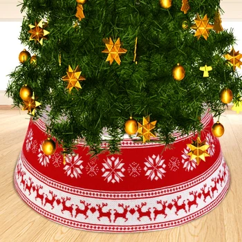 

Christmas Tree Skirt Christmas Party Dress Up Christmas Supply Xmas Tree Decoration Arrangement Apron Home Plaid Decor Gift Box