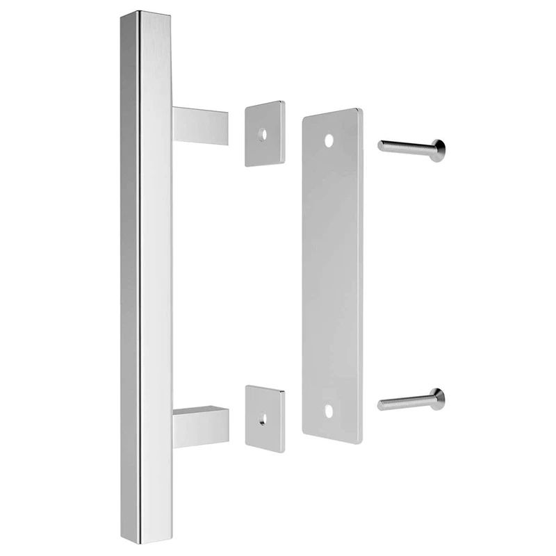 Heavy Duty 12 Inches Square and Flush Two-Side Barn Door Handle for Sliding Barn Door Gates Garages Sheds Furniture