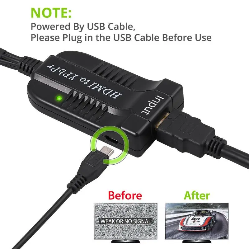 Новый компонент в HDMI конвертер 5RCA RGB YPbPr поддерживает 1080P видео аудио адаптер для