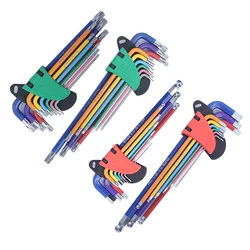 Jeu de clés hexagonales Torx Star, 9 pièces, jeu de tournevis, clés Allen, code couleur, Anticorrosion, résistantes à l'usure 