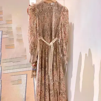 

Women's dresses 2020 summer new fashion print waist-length mid-length swing dress